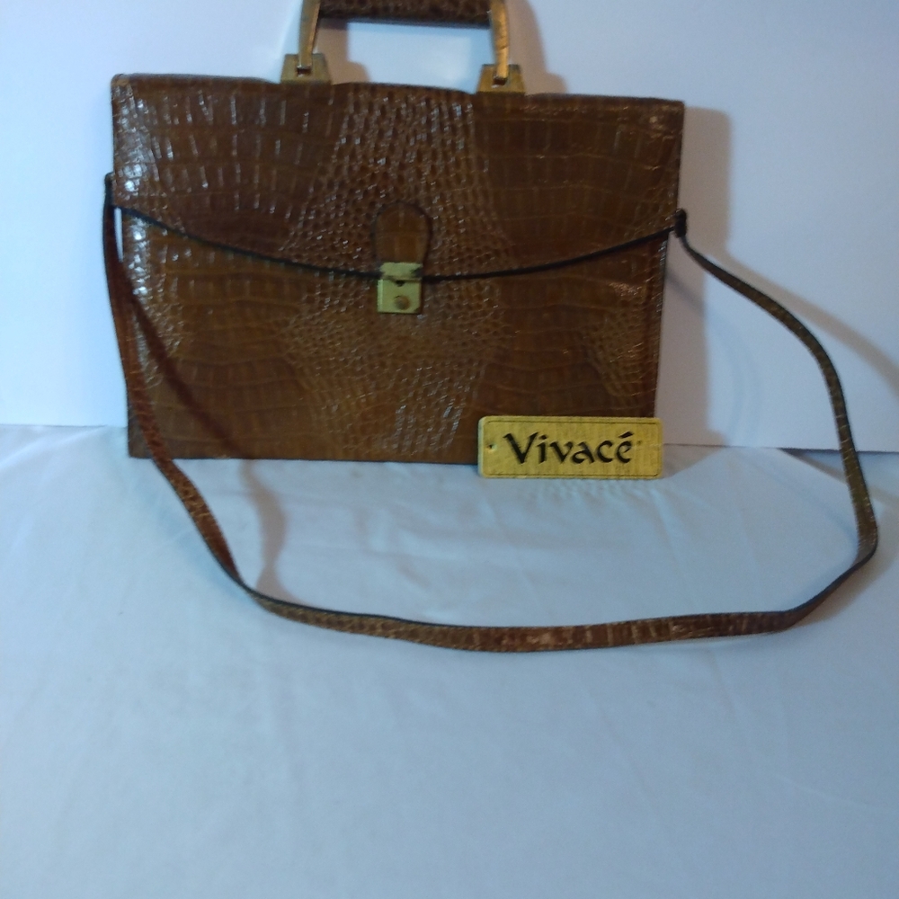 Vivace Embossed Vintage Briefcase Purse